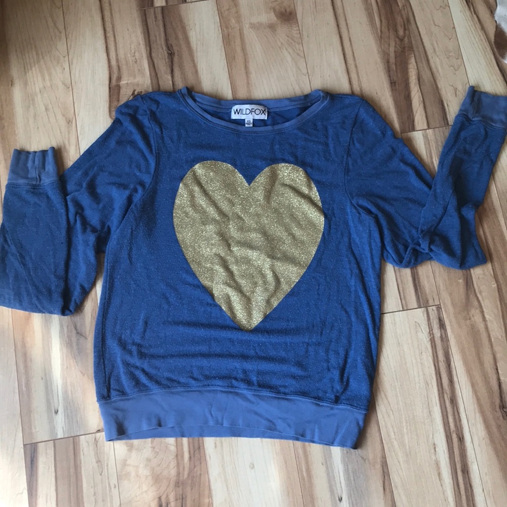 Wildfox gold heart sweatshirt
